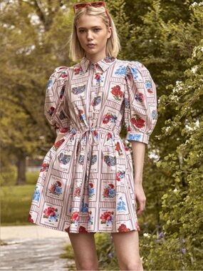 NWT HUNTER BELL McCauley Dress Garden Flowers L